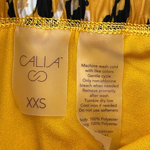 CALIA Yellow Cheetah Print Step Up Shorts Activewear Running Womens Size XXS - Picture 6 of 8